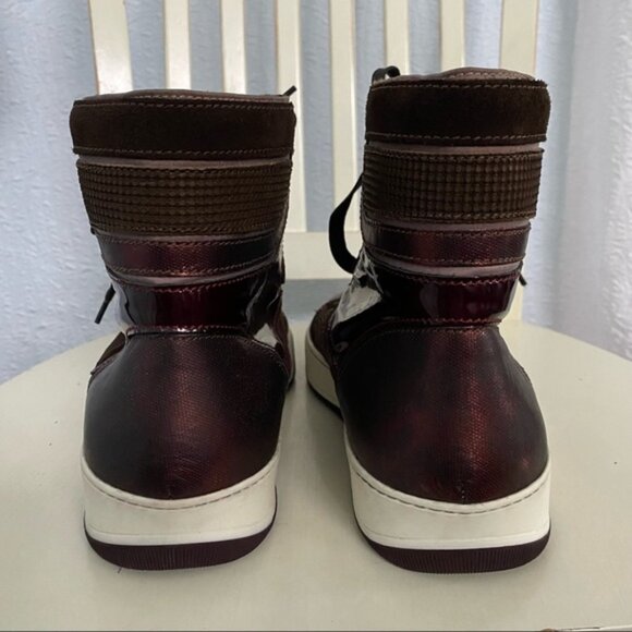 Lanvin High Top Leather Trainers Sneakers Sz 11 - Picture 7 of 13
